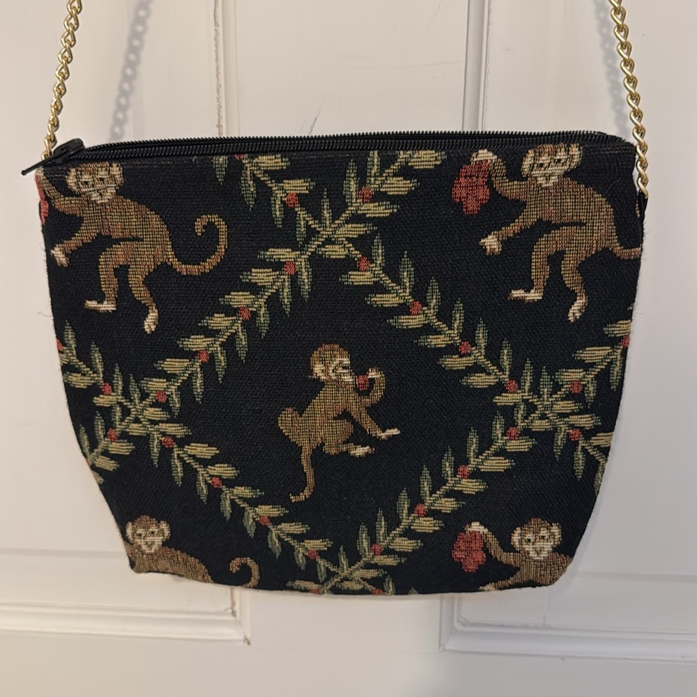 Vintage Monkey Print Crossbody Purse - Picture 2 of 5